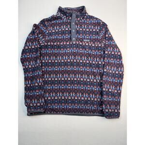 Patagonia Womens Micro D Snap-T Fleece Cedar Mesa Stone Blue Print Pullover L